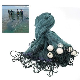 YIYIBYUS 10x65ft Fishing Gill Net, Polyethylene, Green, Perfect for Minnows, Shiners, Beach, Boat, River, Easy to Operate, Lightweight, Floating Edges, Weighted Bottom