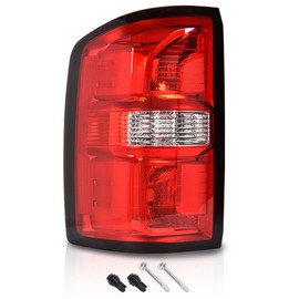 PIT66 Red Lens Left Tail Lights w/o Bulbs Compatible with GMC Sierra 1500 2014-2018/Fit GMC Sierra 2500 HD 2015-2019/Fit GMC Siera 3500 HD 2015-2019 Rear Light Lamp Assembly