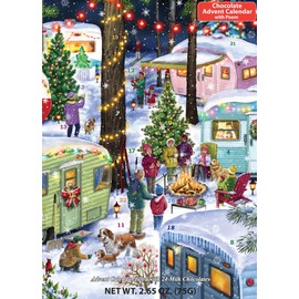 Vermont Christmas Company 'Camping for Christmas' Chocolate Advent Calendars - with Twas the Night Before Christmas Poem & Festive Shaped Chocolates