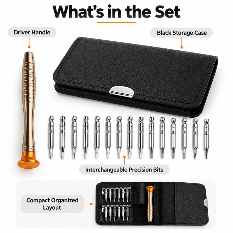 25-in-1 Precision Screwdriver Set for Electronics Repair – Chrome-Vanadium Steel