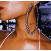 Women Statement Crystal Rhinestone Hoop Earrings Silver Gold Extra Large