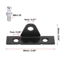 X AUTOHAUX 4 Set Black M8x1.25 Car Gas Struts Shocks Mounting Brackets with Screws 68x16x24mm