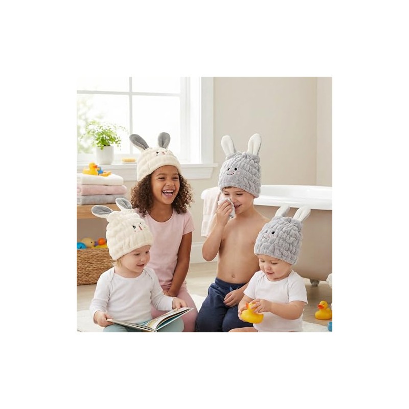 2 Piezas Gorro Secado Rápido para Niñas Toalla Absorbente de