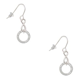 Delight Jewelry Silvertone I am a Child of God Eternity Ring Silver-tone Infinity French Earrings