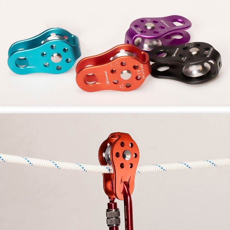 JEELAD Climbing Pulley 26kN Micro Single Pulley Fixed Pulley Rope