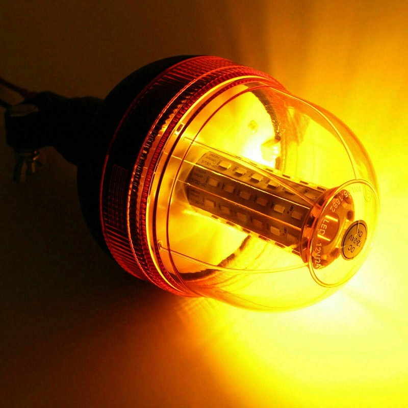 12/24V 60 LED Amber Strobe Rotating Flashing Light Emergency Warning