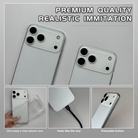 Fake Phone Dummy PropPhone, BlackScreen Decoy PhonePear PhoneNon-Working Phone17 Pro Max for Kid Play, DisplayPhone Look Like Real Phonepro max17 (17Pro,White,Black Screen)