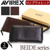 AVIREX AX9102 BEIDE Round Zipper Long Wallet Leather, black (10)