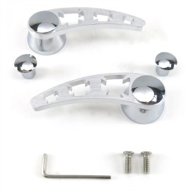 AutoLöc Power Accessories Brushed Billet Aluminum Maltese Cross Car Window Crank Handle Levers Knobs Pair