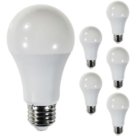 Diodesy- A19 LED Light Bulb 16W 1600 Lumens E26 Medium Base 3000K Soft White for Bedroom Living Room Lamp Home Light Bulb 120V CRI80 230° Beam Angle Damp Location White Finish Pack of 6