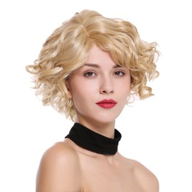 WIG ME UP - MINA-24H613 Women's Wig Short Wavy Wild Wave Blonde Platinum Blonde Mix Highlighted