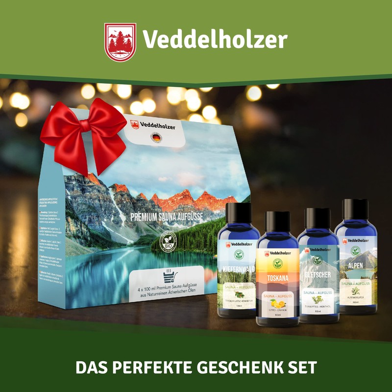 Veddelholzer Organic Sauna Infusion Gift Set 4 x 100 ml