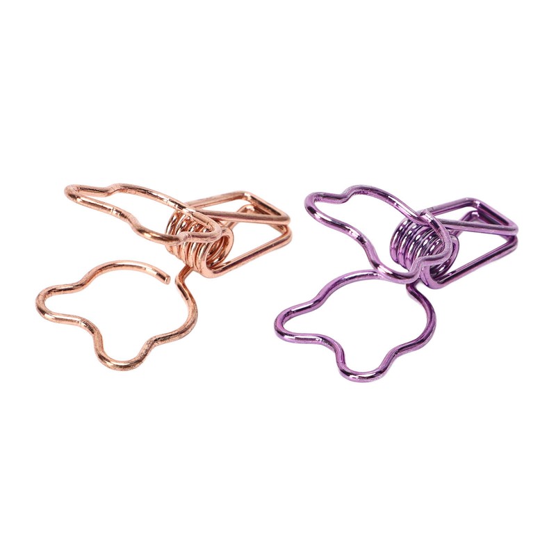 100Pcs Bear Binder Clamps Cute Shape Strong Clamping Sturdy Metal