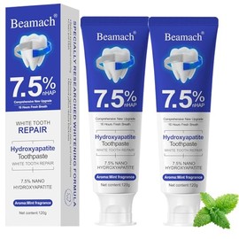 Beamach Hydroxyapatite Toothpaste, Nano 7.5% Hydroxyapatite Toothpaste, Whitening Tooth Repair, Protects Enamel and Strengthens Teeth, Fluoride-Free, 