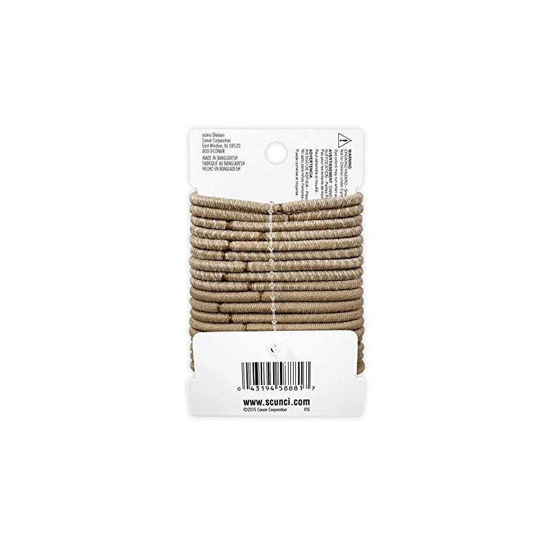 Scunci No-Damage, Color Match Elastics, Blonde, 18-Pcs per Pack (2-Pack)