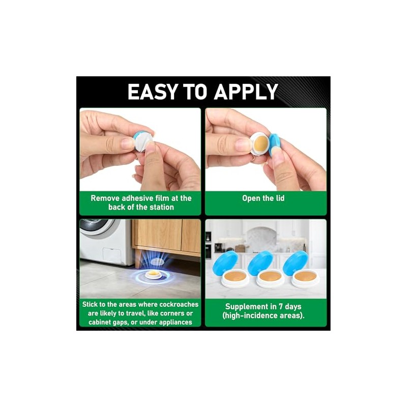 80 Pack Cockroach Gel, Upgraded Indoor Roach Gel Fast-Acting &