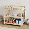 ROMSHINE Infant Changing Table in Natural, Solid Wood Structure with