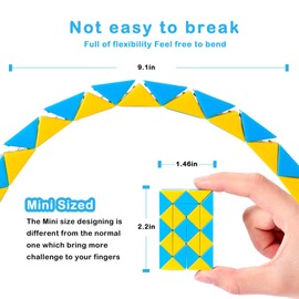 Ganowo 24 Pack Fidget Snake Cube, Mini Twist Puzzle Party Bag Fillers Bulk Toys for Kids Teens Birthday Stocking Stuffers Party Favors Supplies Goodie Bags Fillers (Yellow)