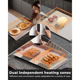 Foldable Food Warming Mat, Roll Up Portable Electric Warming Tray with 4 Temp Settings and Auto Shut-Off, Fast Full Surface Food Warmer for Parties Buffet