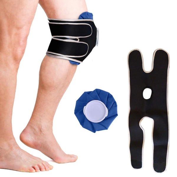 Doctor Developed Knee Ice Pack/Hot & Cold Pack with Wrap/Support Brace to Hold in Place