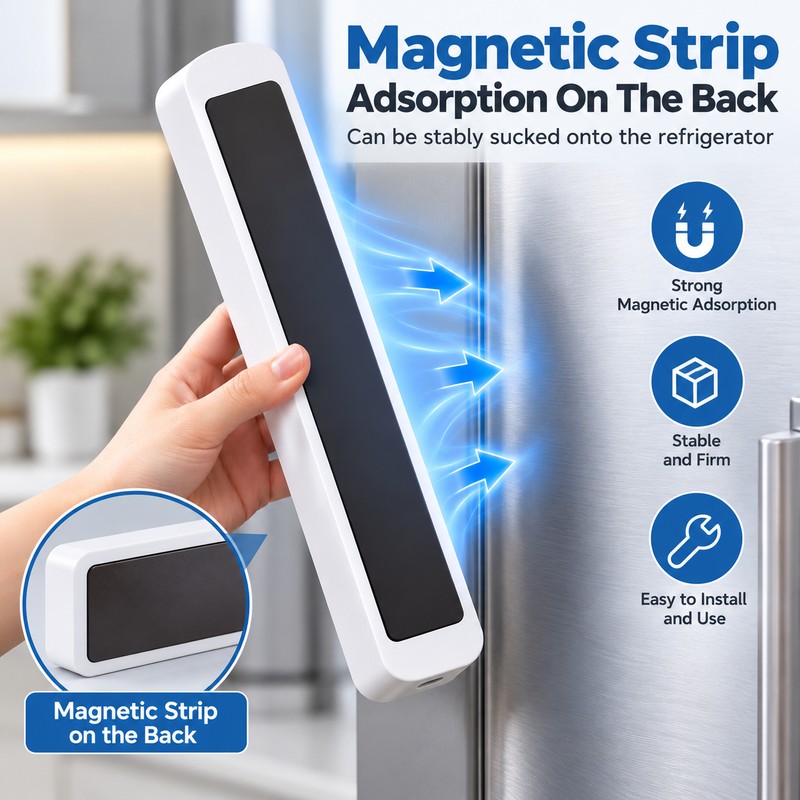 Magnetic Plastic Wrap Dispenser with Cutter for Kitchen Use –