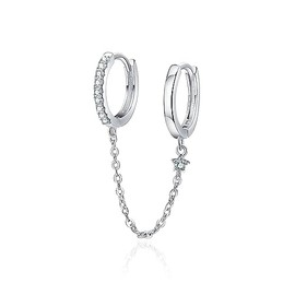 Silver Earrings for Women 925 Decorated with Cubic Zirconia. Stud Earrings Made of 925 Silver for Women or 18 K Gold, Ideal as a Gift for Mother's Day... Earrings Girls. Jewellery Women, Gold -