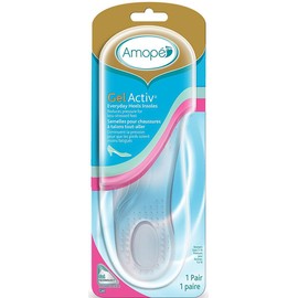 Amope GelActiv Everyday Heels Insoles for Women, 1 Pair, Size 5-10 (Pack of 2)