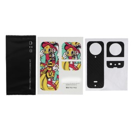 Cartoon Pattern PVC Stickers Panorama Camera PVC Sticker Protective Anti Scratch Film for Insta360 X3 Hip Hop, Brushed Black