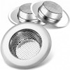 Helect 3-Pack Kitchen Sink Strainer, Stainless Steel Drain Filter with