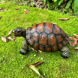 ACBUFYI Turtle Garden Statue, Hand-Cast Resin Tortoise Sculpture with Weatherproof Finish, 13.1 inches Outdoor Tortoise for Yard Garden, Antique Bronze