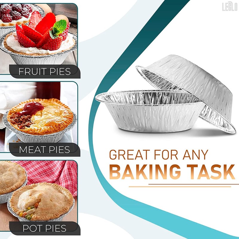 LEGLO 200Pcs Aluminum Foil Mini Pie Tins - 3 Inch