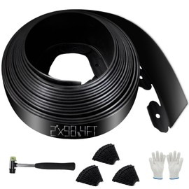 No Dig Landscape Edging 2" x 98.4FT Kit, Plastic Edging for Landscaping with 300 Spikes, for Garden, Lawn, Flower Beds and Yard, Black