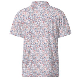 UOER Golf Polo Shirts for Men Print Short Sleeve Golf Shirts Dry Fit Performance Moisture Wicking 4th of July BBQ Golf Polos
