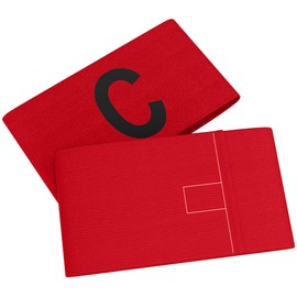 Great Call Athletics Captain Arm Bands 8 Pack Soccer Lacrosse Football Armbands Adjustable Adult Youth Captains Arms Color (Red)