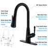 Matte Black Kitchen Sink Faucet with Pull Down Sprayer, Single