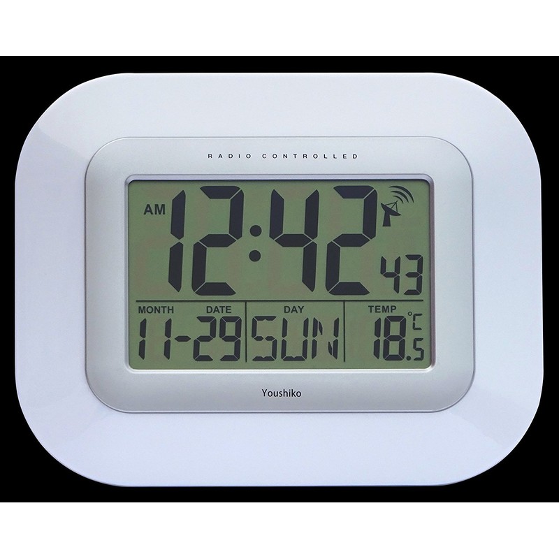 Radio Controlled LCD Wall Mountable and Desk Clock ( UK