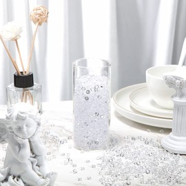 1000Pcs 3mm Acrylic Crystal Diamond, Wedding Table Confetti Diamond Vase Beads for Table Centerpiece Vase Fillers Bridal Shower Decorations (Transparent)