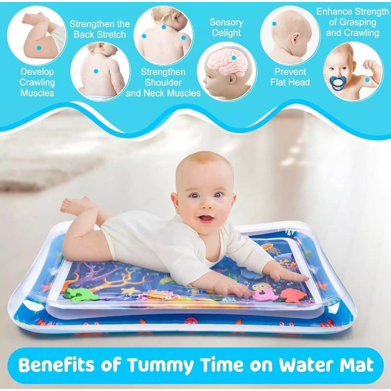 BABY TUMMY TIME WATER MAT SENSORY TOY PLAY ACTION INFANT