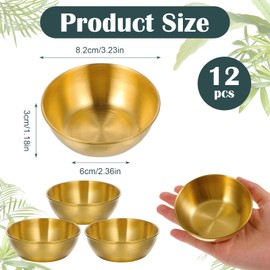 wutfuooo 12 Pcs DIY Face Mask Mixing Bowl 3.23" Stainless Steel Esthetician Facial Mask Bowl Facial Bowls Small Mixing Bowls Esthetician Supplies for Lady Women Skincare Home Salon Cosmetic Beauty