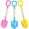 Dsmile 3Pcs Long Beach Shovels 16" Metal Kids Beach Spades