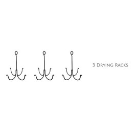 Hanging Herb Flower Drying Rack, Rustic Kitchen Decor, Small Wrought Iron Rack for Florals, Herbs, Plants, Gift for Gardener - Number of racks: 3 Racks