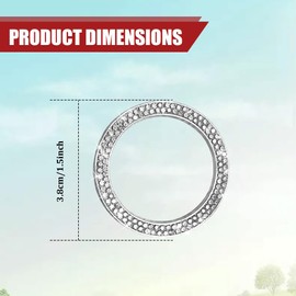 HQRNYP Car Engine Start Stop Decoration Ring, Push Start Button Cover, Bling Crystal Double Rhinestone Key Ignition Knob Sticker, Auto Sparkling Starter Button Sticker for Women Girls (White)