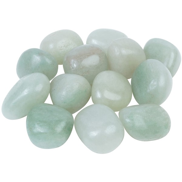 Crocon Green Jade Tumbled Stones and Crystals Bulk 13 Pieces Set for Chakra Reiki Healing Balancing Crystals Polished Stones Gemstones and Crystals Tumble for Gift Home Office
