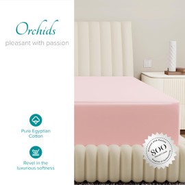 Carressa Linen 100% Egyptian Cotton California King Fitted Sheet Only - Premium 800 TC Hotel Quality Deep Pocket Cotton Fitted Sheet, Sateen Weave Bottom Sheet, Fits Mattress Upto 18 in - Blush