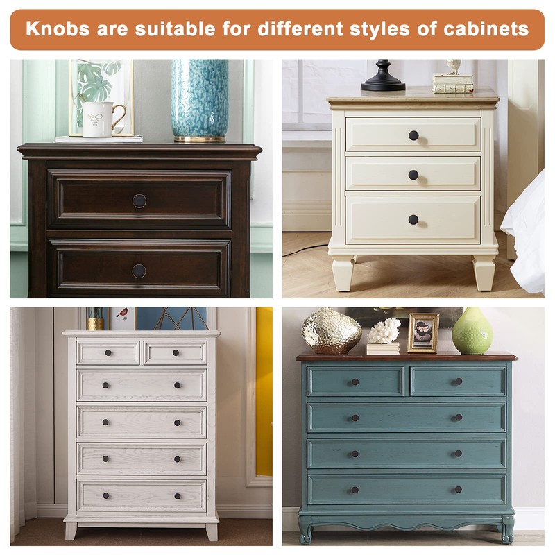 WEAVERBIRD 4 Pack Round Cabinet Knobs Brushed Oil Rubbed Bronze,