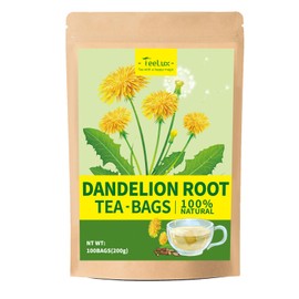 TeeLux Dandelion Root Tea Bags, Premium Raw Dandelion Root Tea, Smooth Taste, Caffeine Free, 100 Count