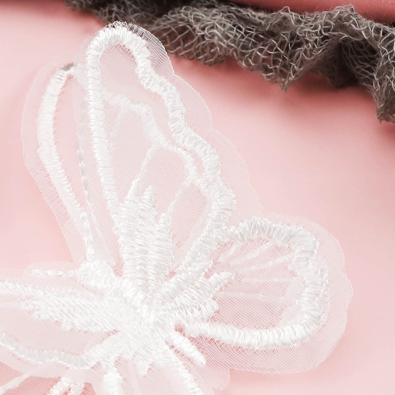 ECSiNG 20 Pieces Butterfly Appliques with Lace Double Layers Butterfly