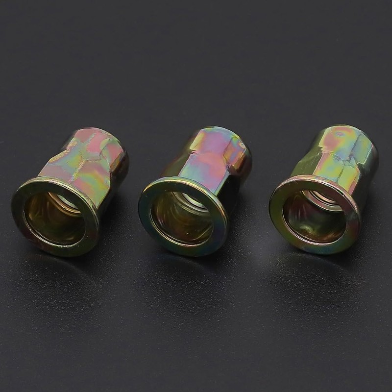 10Pcs M12 x 22mm Carbon Steel Rivet Nut Insert, Zinc