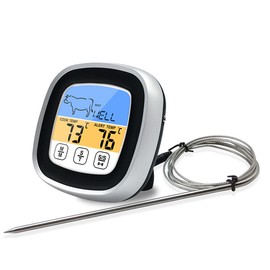 BBQ Thermometer 2 Alarm Mode Touch Screen Backlight Function Meat Thermometer for Outdoor Camping Picnic