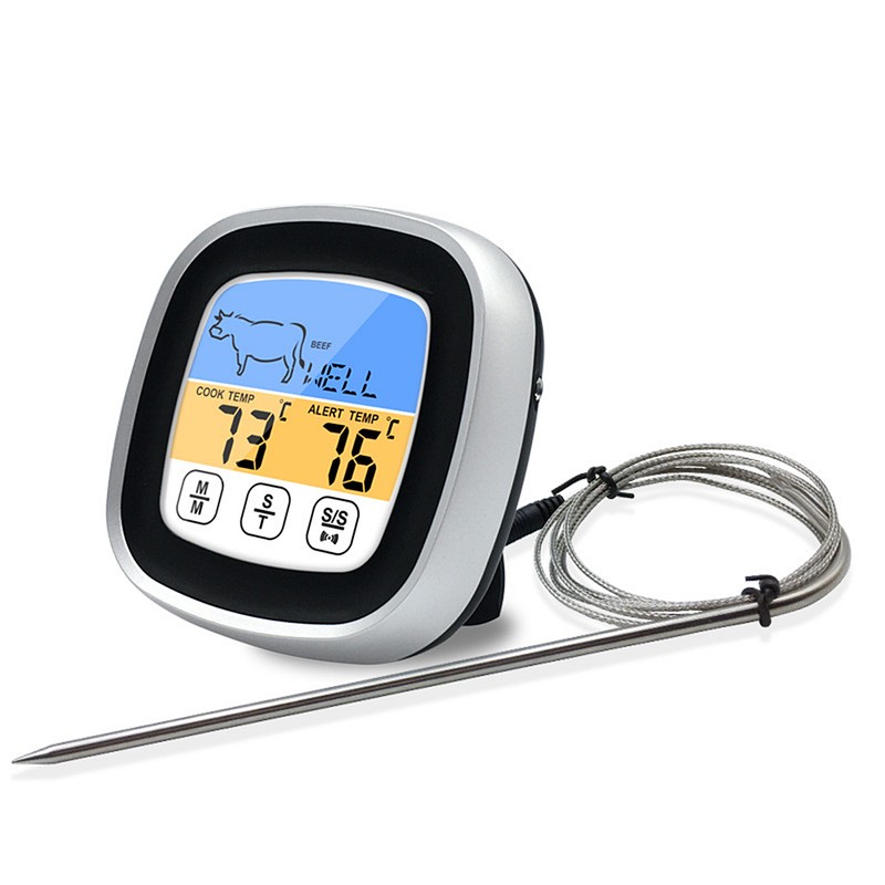 BBQ Thermometer 2 Alarm Mode Touch Screen Backlight Function Meat